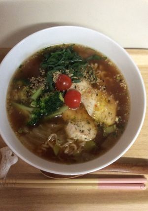 サラダチキンゴマ味しょうゆラーメン-レシピのメイン写真