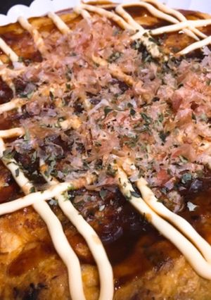 サイリウムお好み焼き-レシピのメイン写真