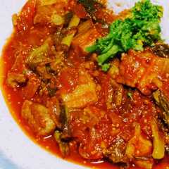 รูปของ 菜の花と豚バラのマスタードカレー