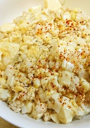 鶏ひき肉のくずし豆腐丼-レシピのメイン写真