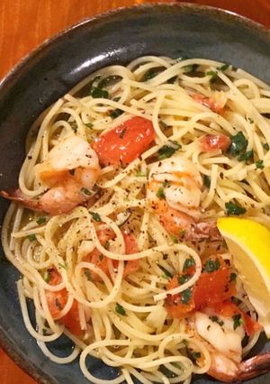 フレッシュトマトとエビのパスタ-レシピのメイン写真