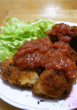 チキンカツの梅肉ソース-レシピのメイン写真