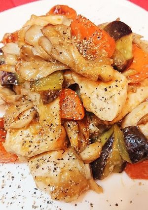 鶏むね肉と野菜の甘酢だしあん炒め-レシピのメイン写真