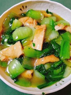 チンゲン菜と油揚げの炒め煮-レシピのメイン写真