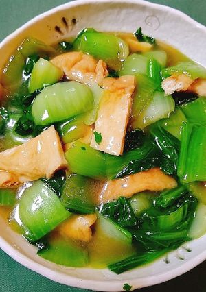 チンゲン菜と油揚げの炒め煮-レシピのメイン写真