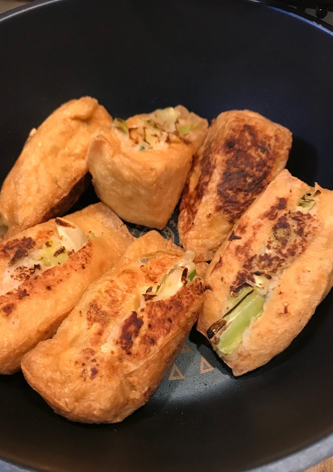 三角揚げのツナ缶キャベツネギつめ焼き-レシピのメイン写真