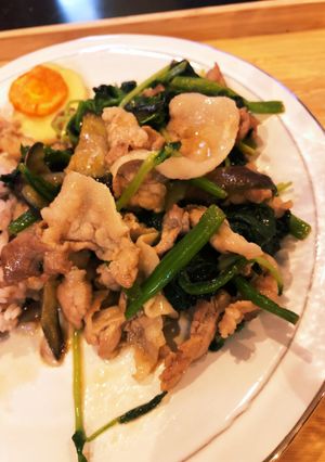 ほうれん草と豚肉のオイスターソース炒め-レシピのメイン写真