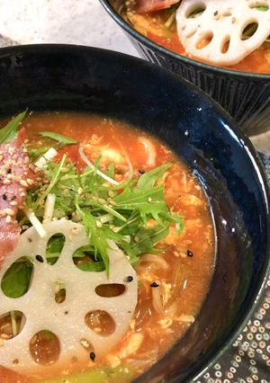 サッポロ一番ごま味でトマトラーメン-レシピのメイン写真