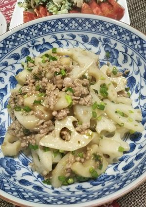 蓮根とひき肉の炒め物-レシピのメイン写真