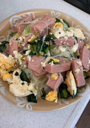スパムと小松菜のソーメンチャンプル-レシピのメイン写真