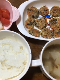 11ヶ月☆ごはん 豆腐のおやき 味噌汁-レシピのメイン写真