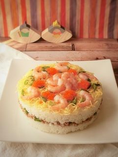 そぼろのちらし寿司ケーキ-レシピのメイン写真