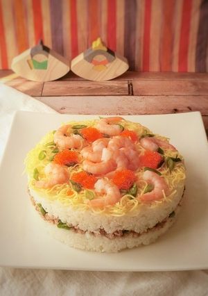 そぼろのちらし寿司ケーキ-レシピのメイン写真