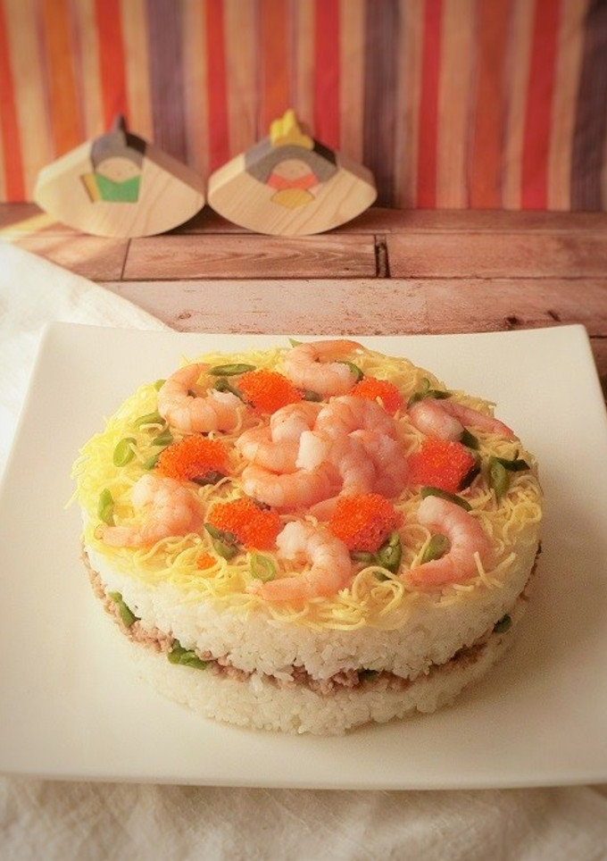 そぼろのちらし寿司ケーキ-レシピのメイン写真