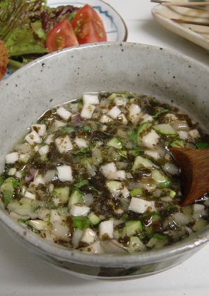 納豆昆布と夏野菜のとろりんこ～♫-レシピのメイン写真