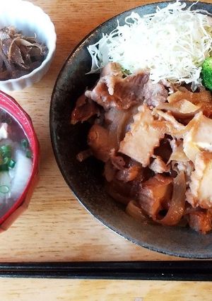 献立！厚揚げと玉葱の豚のしょうが焼き-レシピのメイン写真