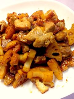 とんかつ肉とレンコンの甘辛炒め-レシピのメイン写真