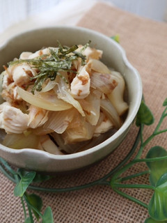レンチン!玉ねぎとささみのめんつゆ和え-レシピのメイン写真