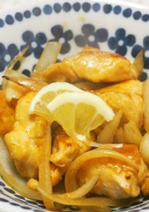 むね肉・玉ねぎのレモンタレ焼き♪-レシピのメイン写真