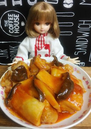リカちゃん♡エリンギ鶏オイスタートマト煮-レシピのメイン写真