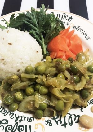 グリーンピースの煮込み カレー味 炊飯器-レシピのメイン写真