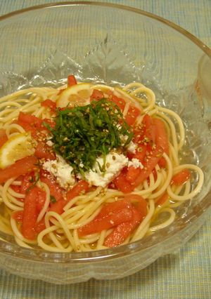 和風スイカの冷やしパスタ＆おまけの浅漬け-レシピのメイン写真