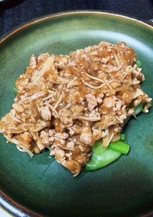 簡単！チンゲン菜の鶏ひき肉あんかけ-レシピのメイン写真