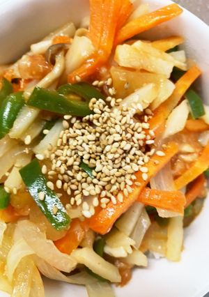 レンジアップルソースたっぷり野菜そぼろ丼-レシピのメイン写真