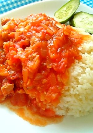 トマトとチキンの旨味いっぱいソース♪-レシピのメイン写真