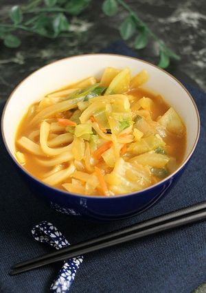 簡単！山盛りキャベツ☆カレーうどん-レシピのメイン写真