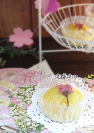 ダイエット　さくら蒸しパン　お花見に-レシピのメイン写真