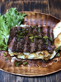 ビーフステーキ&にんにくマッシュポテト-レシピのメイン写真