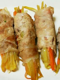 豚ロースしゃぶしゃぶ肉の肉巻き-レシピのメイン写真
