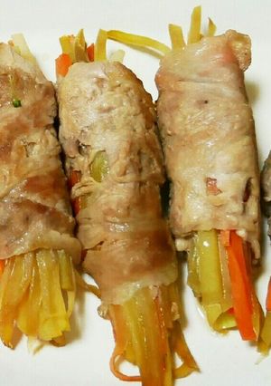 豚ロースしゃぶしゃぶ肉の肉巻き-レシピのメイン写真