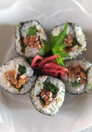 菜の花としらすの納豆巻き♪-レシピのメイン写真