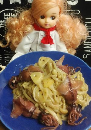 リカちゃん♡えのきでホタルイカのパスタ風-レシピのメイン写真