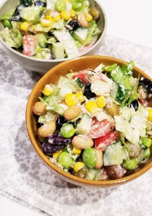 お豆とお野菜ゴロゴロサラダ♥️-レシピのメイン写真