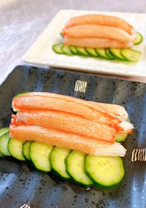 簡単カニカマ胡瓜にかけただけ(*^^*)-レシピのメイン写真