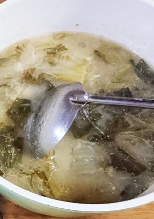 簡単☆薬味のおみそ汁(青梗菜入り)-レシピのメイン写真