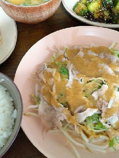 豚肉と水菜ともやしの温サラダ-レシピのメイン写真