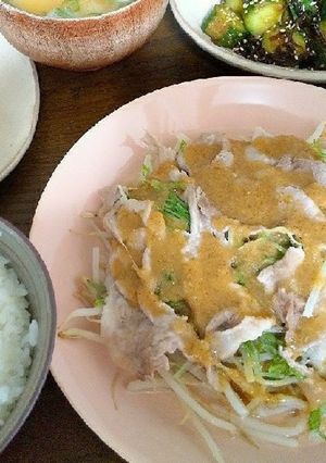 豚肉と水菜ともやしの温サラダ-レシピのメイン写真
