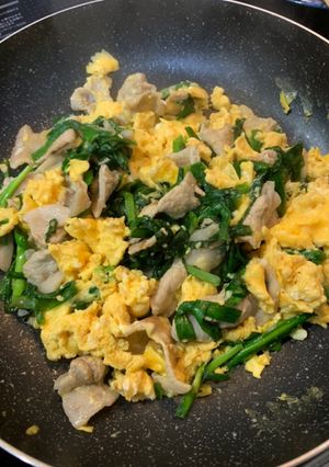 時短！豚肉とニラと卵の炒め物-レシピのメイン写真