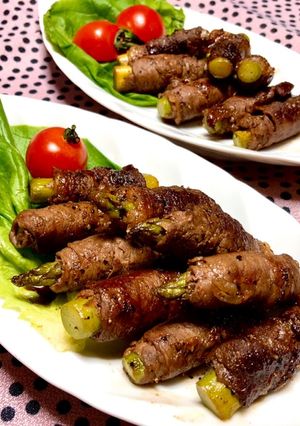 牛肉アスパラ巻き＊バルサミコソース-レシピのメイン写真