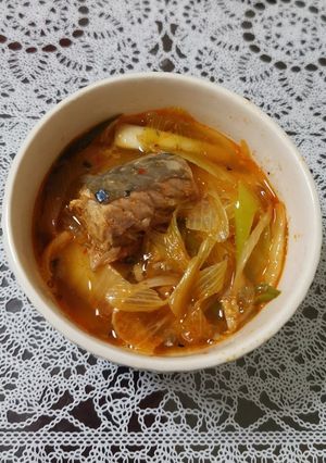 鯖缶とネギの食べるスープ☆キムチ味-レシピのメイン写真