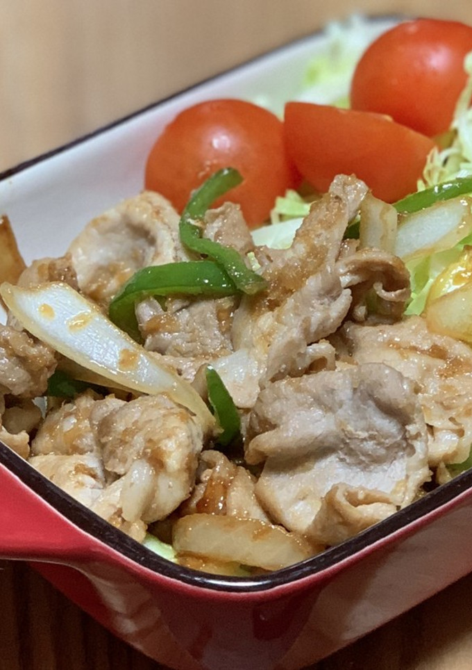 砂糖を使わない豚コマと玉ねぎの生姜焼き-レシピのメイン写真