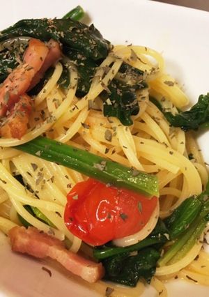 ベーコンほうれん草のペペロンチーノ-レシピのメイン写真