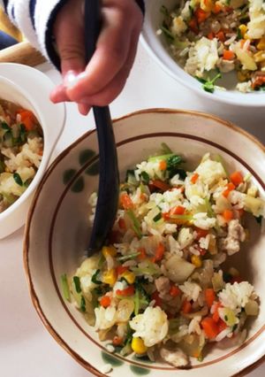 こどもと一緒に　豆苗炒めごはん-レシピのメイン写真
