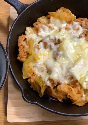 スキレットでチーズタッカルビの豚版-レシピのメイン写真
