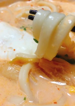 簡単10分で濃旨！クリームキムチうどん-レシピのメイン写真