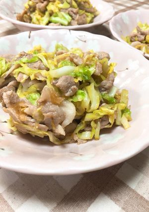 キャベツと豚こまのニンニク醤油炒め♡-レシピのメイン写真